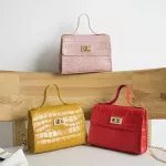 Mini Sml Square Flap Bag Brand Hi Quity Pu Leather Women's Handbag Crocodile Pattern Chain Oulder Mesger Bags