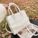 Elnt Fe Plaid Tote Bag New Hi Quity Pu Leather Women's Designer Handbag Vintage Oulder Mesger Bag