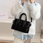 Elnt Fe Plaid Tote Bag New Hi Quity Pu Leather Women's Designer Handbag Vintage Oulder Mesger Bag