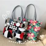 Women's Ethnic Style Printed Canvas Handbag Fe Ca Tote Ladies Large Capacity Ng Bag Reusable Oulder Handbags