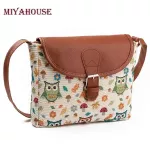 Miyahouse Owl Printed Bags For Women Mesger Bag Flap Bag Fe Canvas Cartoon Crossbody Oulder Bags Sml Women Handbags