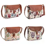Miyahouse Owl Printed Bags For Women Mesger Bag Flap Bag Fe Canvas Cartoon Crossbody Oulder Bags Sml Women Handbags