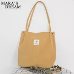 Mara's Dr Women's Handbags Student Corduroy Tote Ca Solid Cr Oulder Bag Reusable Women Bag Ng Beach Bag