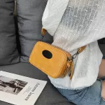 Vintage Wide Strap Women Crossbody Bags Designer Luxury Pu Leather Lady Oulder Mesger Bag Sml Flap Square Ses Fe