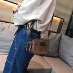 Vintage Wide Strap Women Crossbody Bags Designer Luxury Pu Leather Lady Oulder Mesger Bag Sml Flap Square Ses Fe