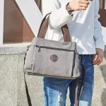 Vintage Woman Handbags Ca Solid Girls Crossbody Pac Lady Canvas Single Oulder Bags Multi-Pocet Ladies Totes