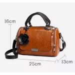 New Flowers Pendant Handbag Women's Boston Bags Single Oulder Bag Ladies Crossbody Bag Pu Mesger Bag