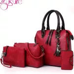 Gure Women Posite Tassel Bag Luxury Leather Se Handbags Famous Designer -Handle Fe Oulder Bag 4pcs/set
