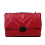 Pu Leather Big Capacity Oulder Handbag Women Solid Lattice Flap Sml Square Crossbody Mesger Bags