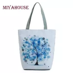 Miyahouse Canvas Oulder Bag Women Tote Handbag Painting Ng Bag For Fe Mmer Beach Bag Lady