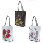 Miyahouse Flor And Bird Print Oulder Bag Women Lmitation Brdery Ca Tote Handbag Fe Canvas Lady Handbag