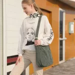 Women Stripes Corduroy Oulder Bag Strap Vintage Canvas Mesger Bags Fe Large Cross Body Bag Handbag Big Totes