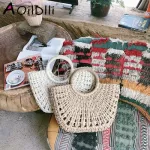 Bohian Paper Rope Straw Bags For Women Big Circle Beach Handbags Mmer Vintage Rattan Bag Handmade Intted Travel Bags