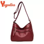 Yogodlns Vintage Oulder Women's Bag Waed Pu Leather Crossbody Bag Multifunction Mesger Bag Large Capacity Lady Handbag