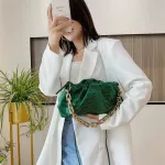 Retro Tor Pu Crossbody Bags Women Cloud Pleated Chain Clutch Handbag Elnt Ladies Underarm Bag Zier Totes