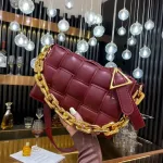Thic L Chain Leather Handbags Luxury Women Bag Designer Fe Plaid Oulder Bag Lady Weave Flap Bags Square Crossbody Bag