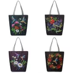 Miyahouse Lmitation Brdery Fe Canvas Handbag Flor And Bird Printed Lady Oulder Bag Mmer Women Bag