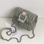 Teiessica Rivets Leather Luxury Diamonds Beg Chain Handbags Ladies Satchels Women Mini Flap Mesger Oulder Bag