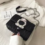 Teiessica Rivets Leather Luxury Diamonds Beg Chain Handbags Ladies Satchels Women Mini Flap Mesger Oulder Bag