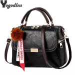New Women Mesger Bag Quity Pu Leather Crossbody Bag With Hairbl Decoration Fe Oulder Bag Girls Handbag Ses