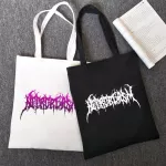 Litning Letter Print Women's Oulder Bag Y2 Haruu Vintage Women's Bag Large Oer Canvas Bag Awaii Bag