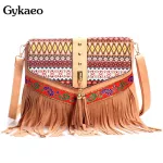 Gyaeo Vintage Women Mesger Bags For Women's Ethnic Style Tassel Oulder Bag Ladies Retro Crossbody Bag Bolsa Finina