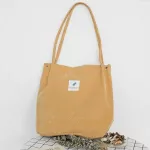 Women Corduroy Canvas Oulder Bag Fe Ca Handbag Solid Cr Tote Bags Reusable Foldable Large Ng Travel Beach Bag