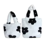 Winter Women Fur Bag H Handbags Fluffy Oulder Bag Girl Flowers Brand Tote Hand Bag