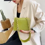 Sml Crocodile Pattern Solid Cr Pu Leather Crossbody Bags For Women Mmer Lady Oulder Handbags Fe Totes
