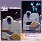 โต๊ะเขียนหนังสือเด็ก โต๊ะต่อเลโก้ กระดานวาดภาพ ชุดโต๊ะเขียนหนังสือเด็กมัลติฟังก์ชั่น Large Brick Desk with 2 Chairs