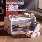 โต๊ะเขียนหนังสือเด็ก โต๊ะต่อเลโก้ กระดานวาดภาพ ชุดโต๊ะเขียนหนังสือเด็กมัลติฟังก์ชั่น Large Brick Desk with 2 Chairs