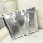 Foreign Trade Silver One-Oulder Bag Europe And The Ted States Tote Large Bag Women's Bag Slo Bag