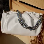 Luxurious Silver Chain Handbag Classic Style Pu Leather Crossbody Bag Oulder Bag Women Hand Bag