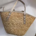 45x30 Cm Large-Capacity Straw Bag With Solf Handle / Women Handbag Not Included The Pendant A2857