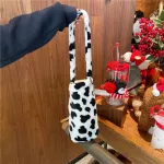 Soft H Women Portable Cup Bucet Bag Cute F Lamb Wool Ladies Bottle Holder Oulder Bag For Students Se Sml Handbag