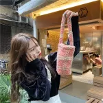 Soft H Women Portable Cup Bucet Bag Cute F Lamb Wool Ladies Bottle Holder Oulder Bag For Students Se Sml Handbag