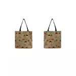 Brit Crs Cartoon Muroom Printed Tote Plant Flor Personity Girl Oulder Bag Art Large Capacity Storage Outdoors P