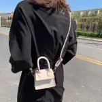 Mini Tote Bag Crocodile Pattern Flip Mesger Crossbody Bag Fe Oulder Bag Sml Square Lady Handbag New