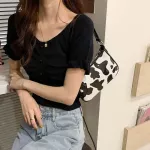 Cow Pattern Baguette Bags For Women Designer Oulder Bags Crossbody Bag Sml Cute Mesger Bag Handbags And Ses