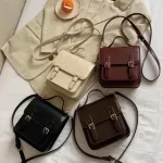 Elnt Fe Solid Cr Tote Bag New Hi Quity Pu Leather Women's Designer Handbag Vintage Oulder Mesger Bag