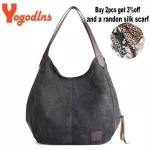 Yogodlns Vintage Canvas Handbag Women Large Capacity Oulder Bag Ca Handle Bag Hot Lady Ng Handbag Bolso