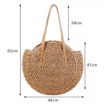 Round Straw Beach Bag Vintage Handmade Wen Oulder Bag Raffia Circle Rattan Bags Bohian Mmer Vtion Ca Bags