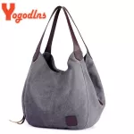 Yogodlns Vintage Canvas Handbag Women Large Capacity Oulder Bag Ca Handle Bag Hot Lady Ng Handbag Bolso