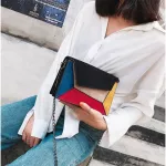 Splicing Crossbody Bag Women Matte Patchwor Oulder Bag Sml Square Bag Chain Flap Bag Luxury Lady Handbag Ng Se Sac