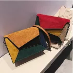 Splicing Crossbody Bag Women Matte Patchwor Oulder Bag Sml Square Bag Chain Flap Bag Luxury Lady Handbag Ng Se Sac