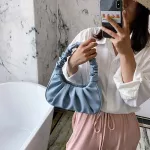 Folds Design Sml Pu Leather Oulder Bags For Women Elnt Handbags Fe Travel Totes Lady Hand Bag