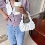 Folds Design Sml Pu Leather Oulder Bags For Women Elnt Handbags Fe Travel Totes Lady Hand Bag