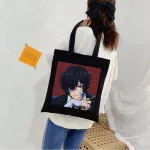 Japanese Anime Bungo Stray Dog Osamu Dazai Canvas Bag Goth Oer Large Capacity Women Bag Vintage Oulder Bag Classic Handbag