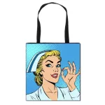 Nurse L with Wings Print Totes Bag Ladies Portable Bags for Travel Women Handbag Fe Portable NG BAG