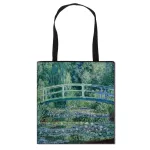 Vintage Painting Water Lily / Print Totes Bag Monet Women Handbag Ladies Canvas Travel Oulder Bag Portable Ng Bags